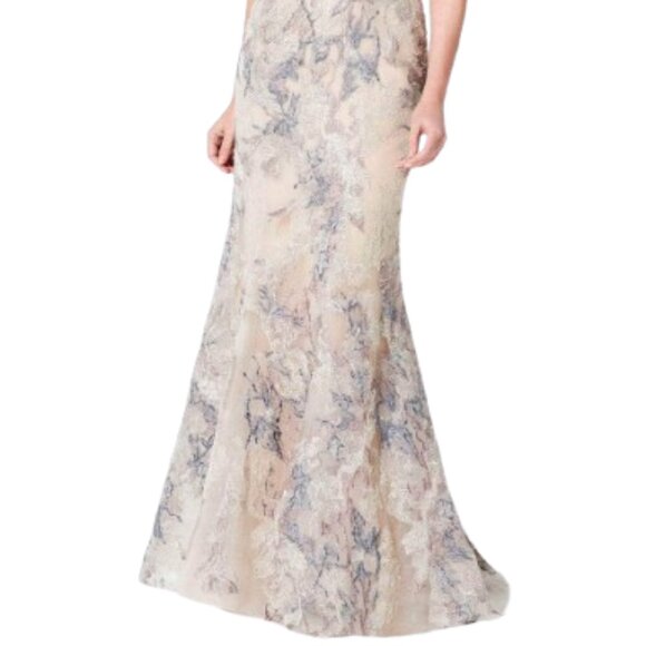 SALE NWT Ivonne D by Mon Cheri 220D23 Mother of the Bride Dress Beige Size 6 - Picture 2 of 6